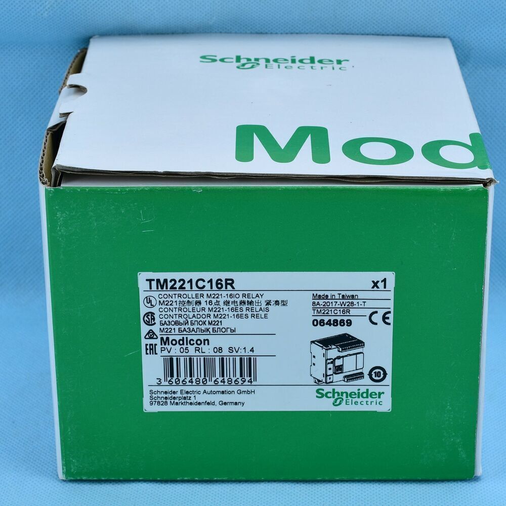 Schneider Electric TM221C16R PLC Module Box, Compact Controller with Relay Outputs
