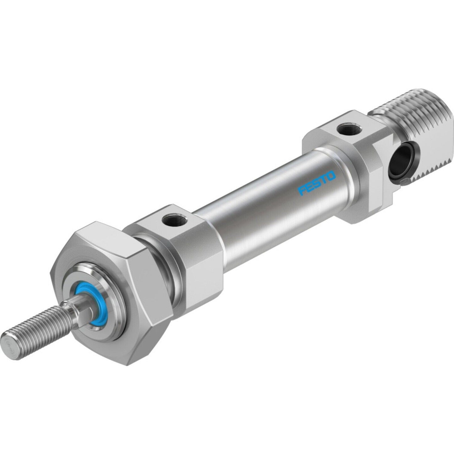 Festo DSNU-12-10-P-A pneumatic cylinder, industrial automation part, silver