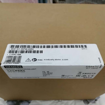Siemens SIMATIC S7-1500 CPU 1517-3 PN/DP controller box, part number 6ES7 517-3AP00-0AB0, Made in Germany.