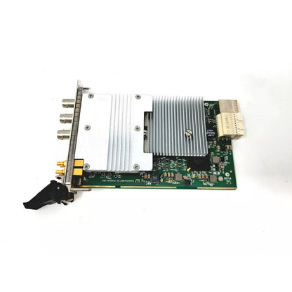 PXIe-5160 PXI Oscilloscope Module. Featuring a metal construction with multiple connectors for enhanced functionality.