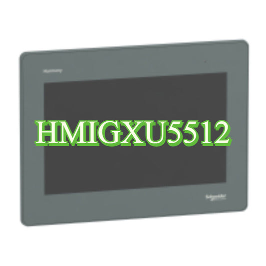 Schneider Electric HMIGXU5512 touchscreen HMI, industrial automation interface, featuring a 12.1-inch display.