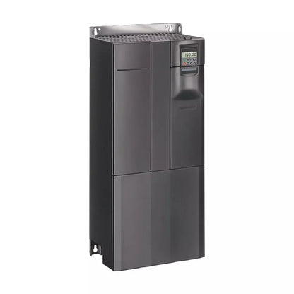 Siemens MICROMASTER 430 frequency converter, dark grey industrial automation component, displays '150.00'