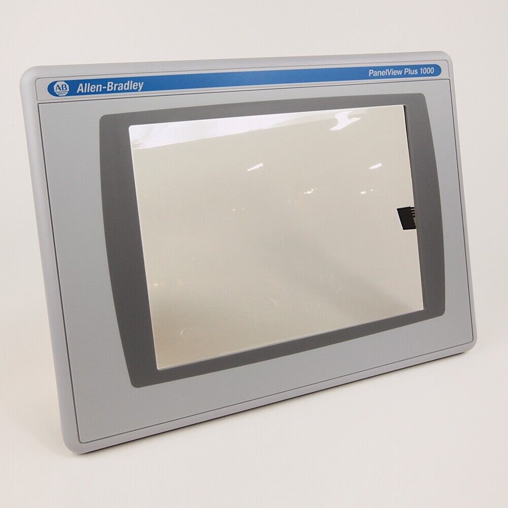 Allen-Bradley PanelView Plus 1000 touch screen panel, grey frame, industrial automation equipment