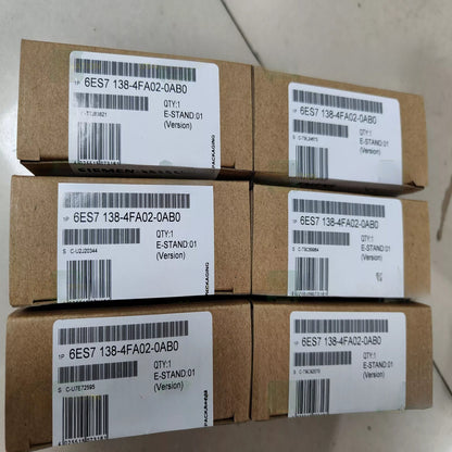 Siemens 6ES7 138-4FA02-0AB0 ET 200S Digital Output Modules in boxes, industrial automation parts.