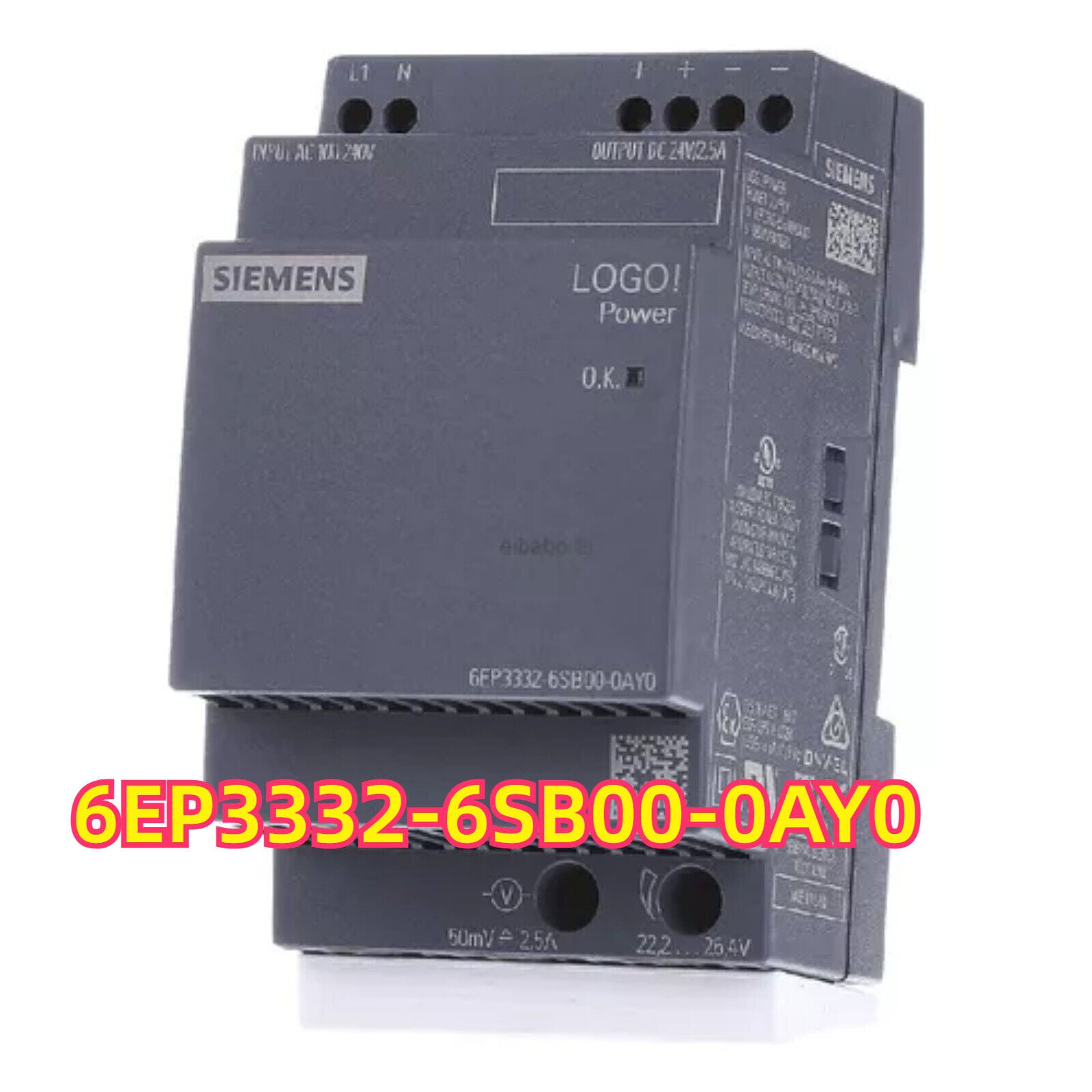 Siemens 6EP3332-6SB00-0AY0 POWER Stabilized Power Supply, black industrial component
