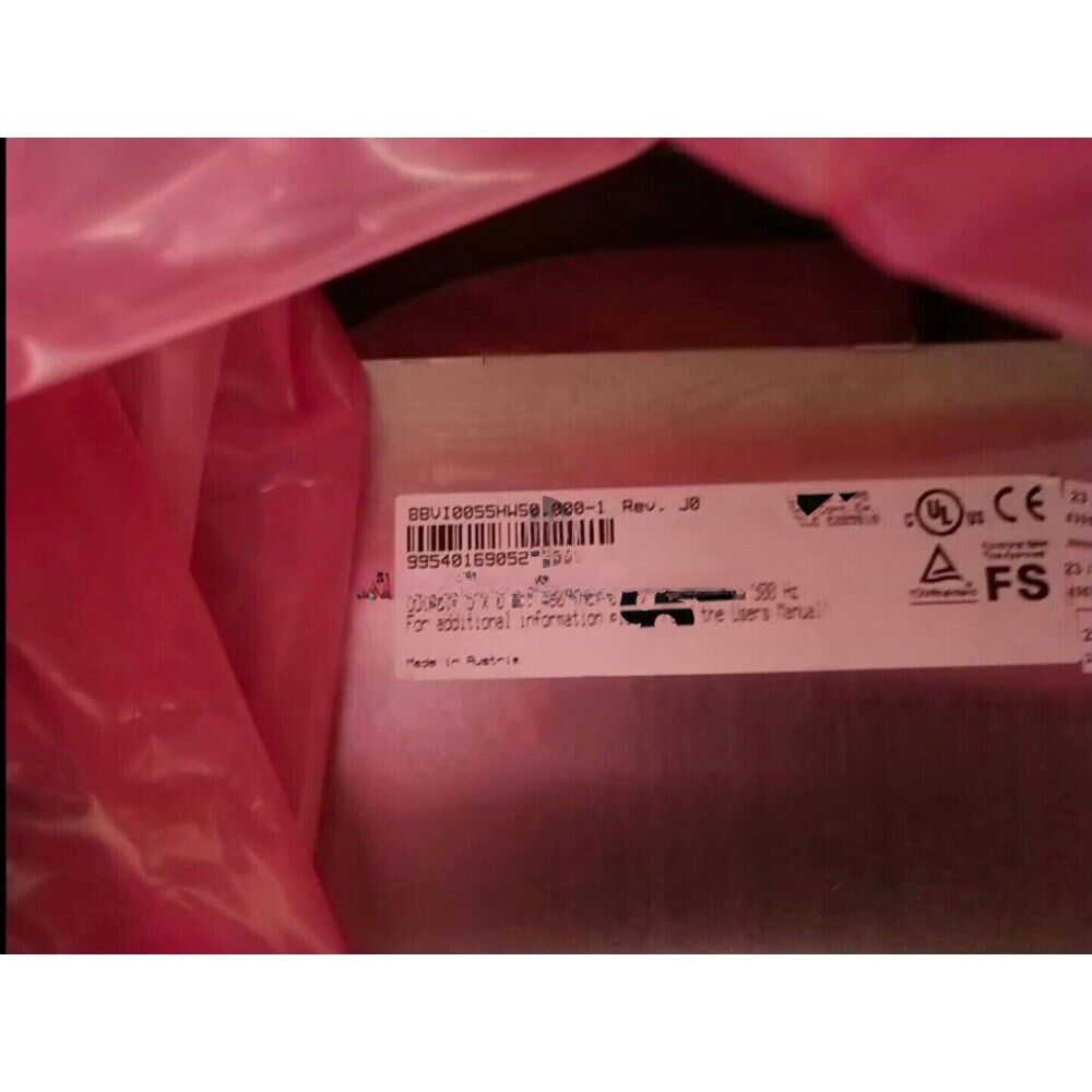 B&R 8BVI0055HWS0.000-1 Servo Drive product label showing model and specifications