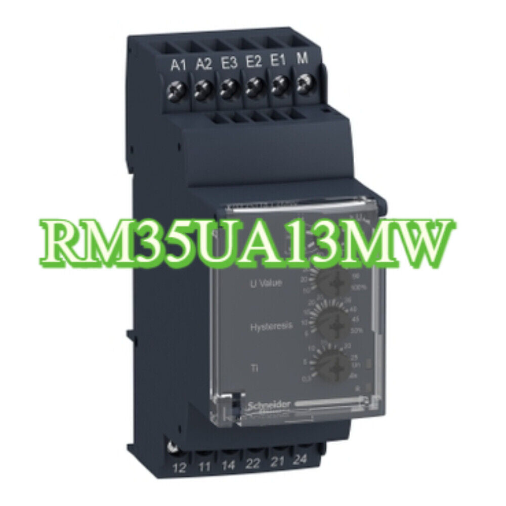 Schneider RM35UA13MW voltage control relay, industrial automation part, adjustable settings.