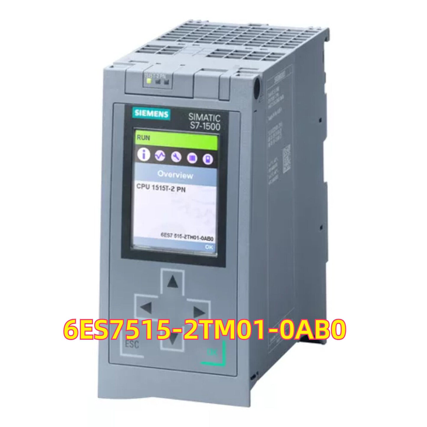 Siemens SIMATIC S7-1500 CPU 1515T-2 PN, 6ES7515-2TM01-0AB0, grey industrial automation PLC module