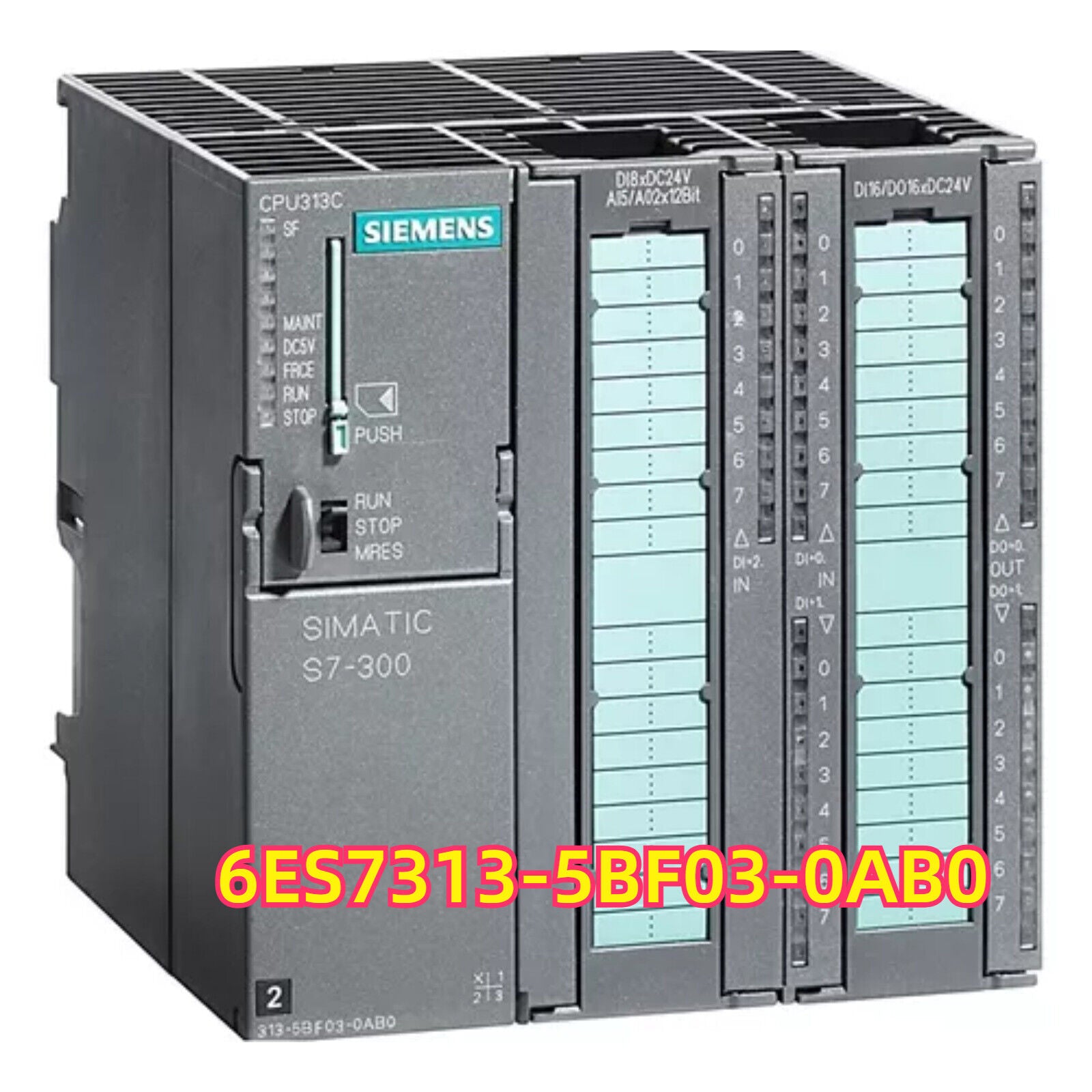 Siemens SIMATIC S7-300 PLC Module 6ES7313-5BF03-0AB0, Industrial automation component, grey and light blue