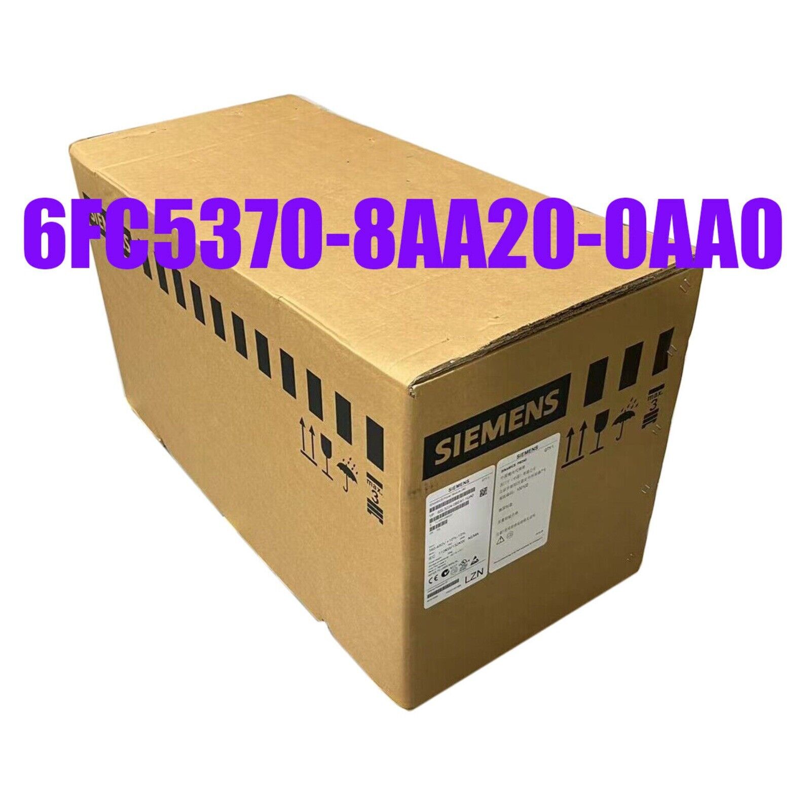 Siemens 6FC5370-8AA20-0AA0 industrial PLC box, cardboard packaging, product label visible, SINUMERIK 828D, automation part