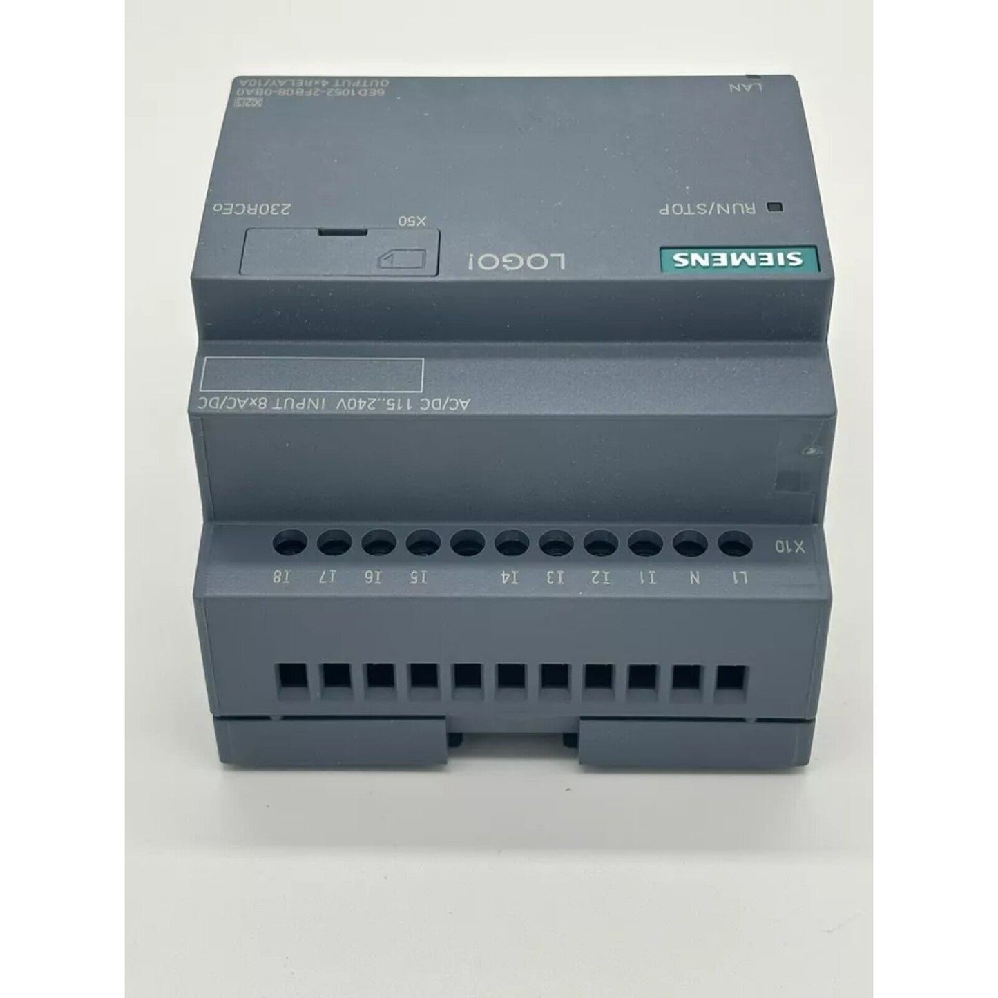 Siemens LOGO! 230RCEO logic module, industrial automation part with LAN and relay.