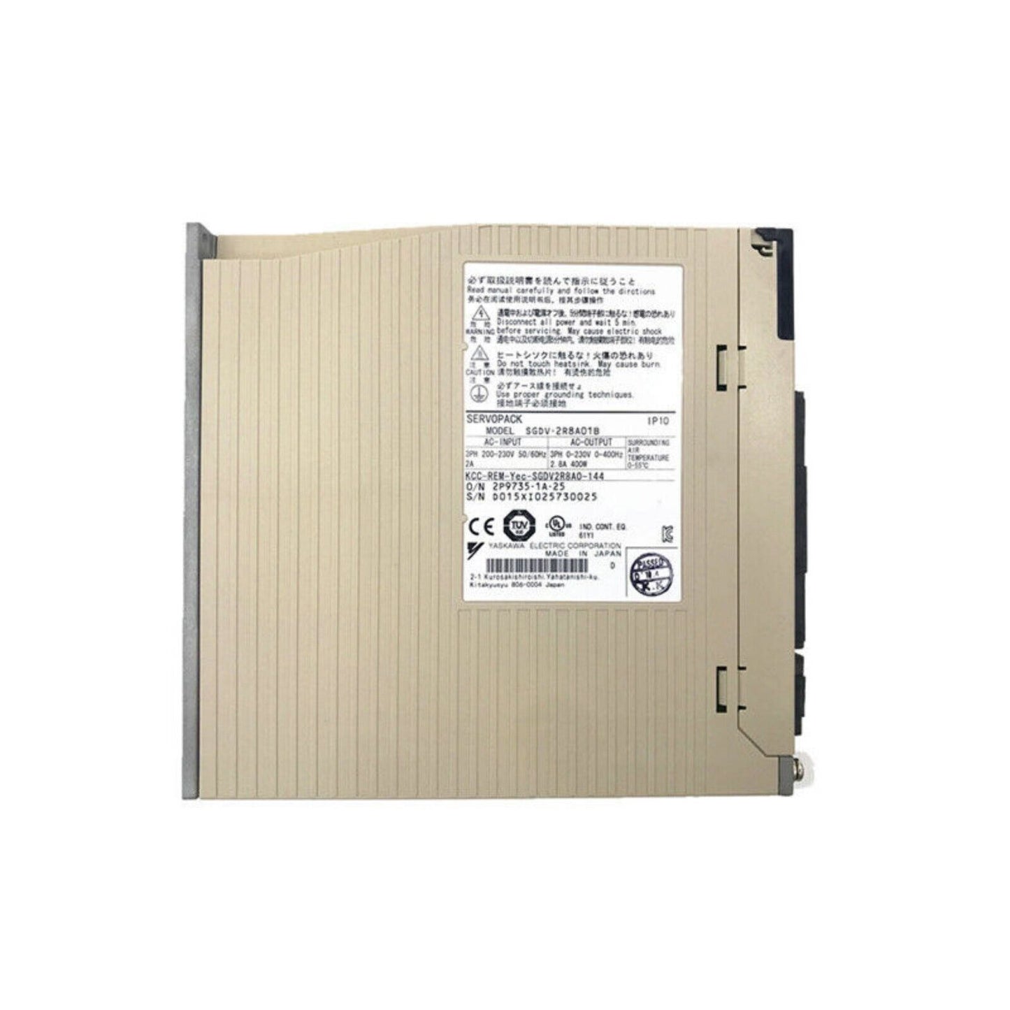 YASKAWA SGDV-2R8A01B servo drive, industrial automation part, Made in Japan