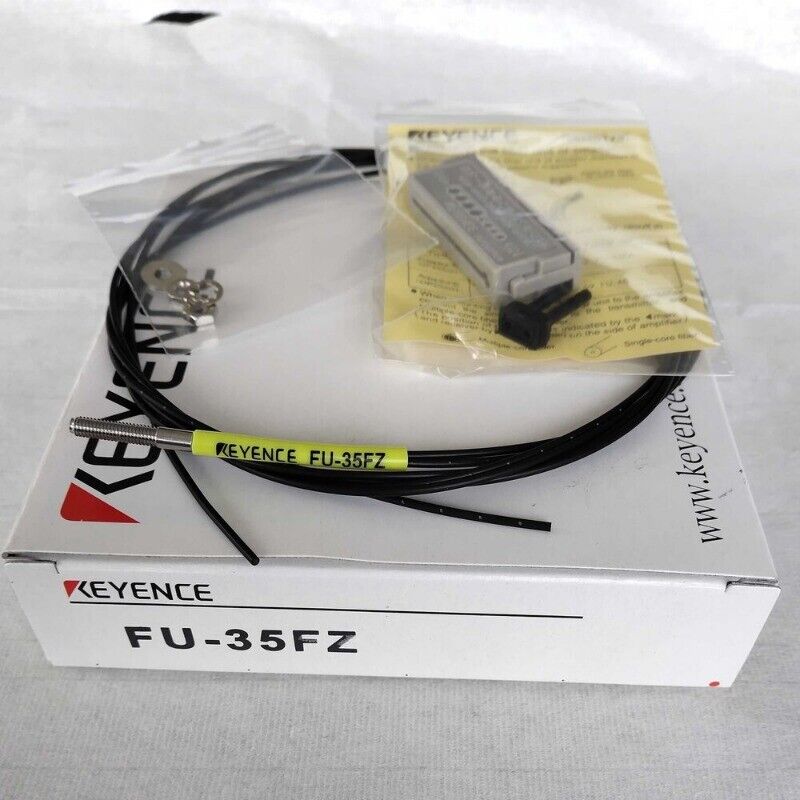 Keyence FU-35FZ fiber optic sensor. Industrial automation component, product box.