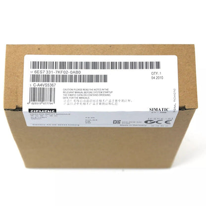 Siemens SM 331 analog input module 6ES7 331-7KF02-0AB0, product packaging, Made in Germany.