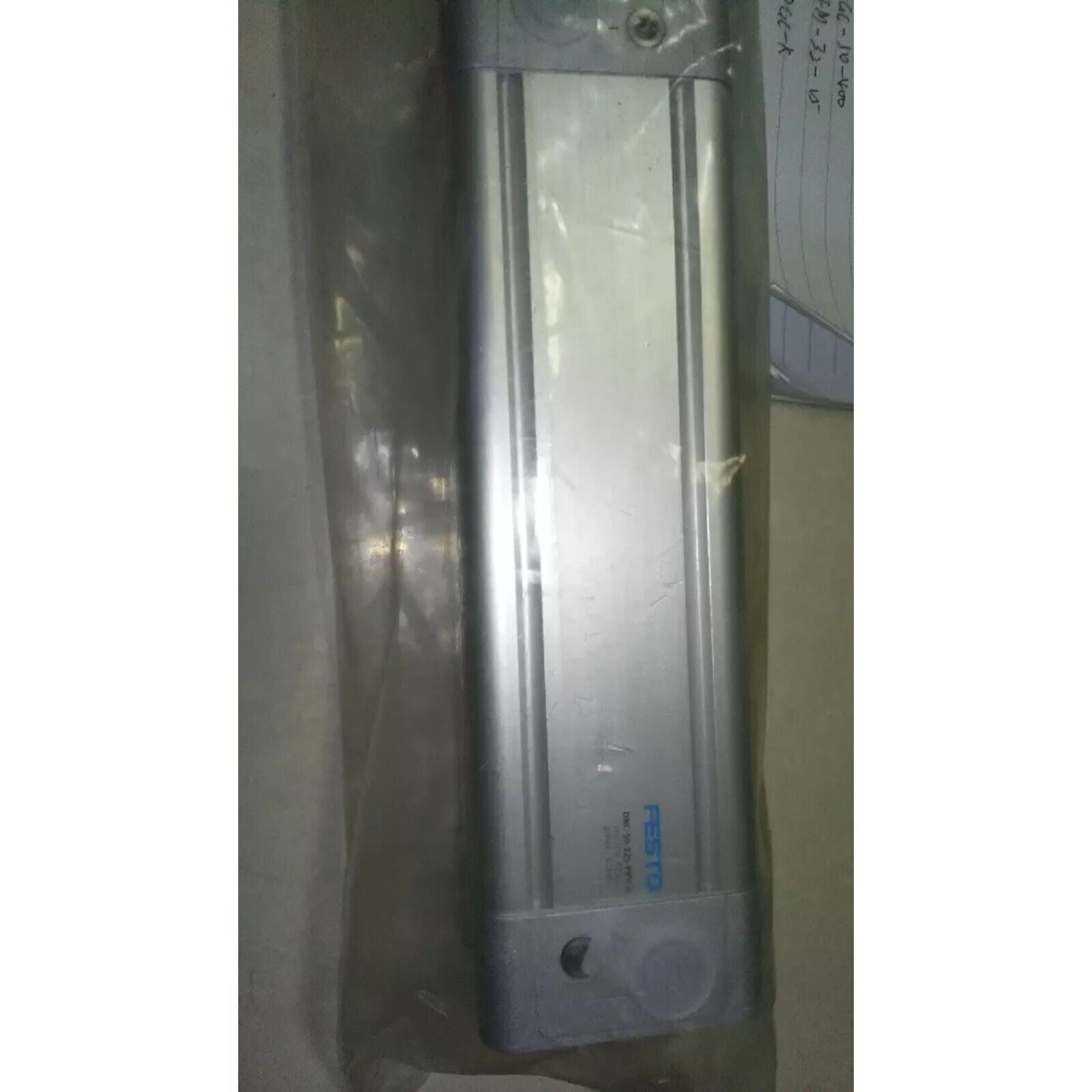 Festo DNC-50-125-PPV-A pneumatic cylinder, industrial automation component, in plastic bag