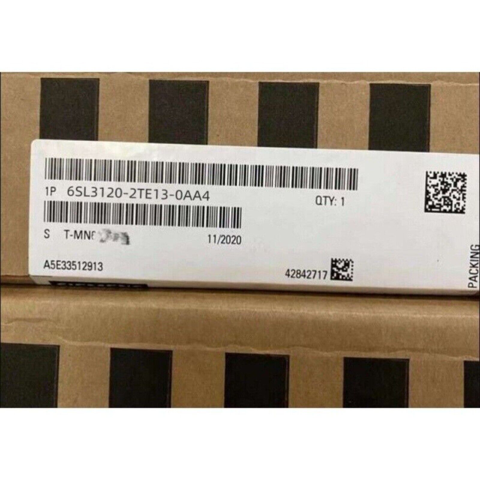 Siemens SINAMICS S120 6SL3120-2TE13-0AA4 control unit package, with barcode and quantity