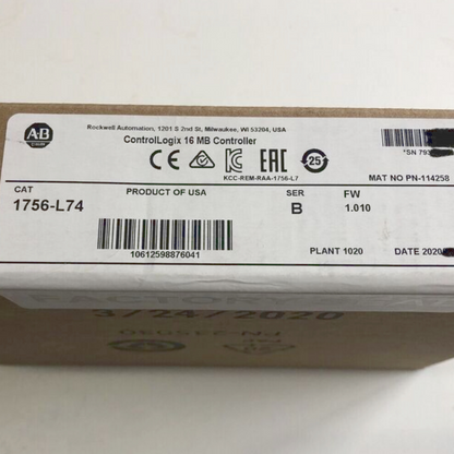 Allen-Bradley 1756-L74 ControlLogix 16 MB Controller Box, Industrial Automation Part, Product of USA