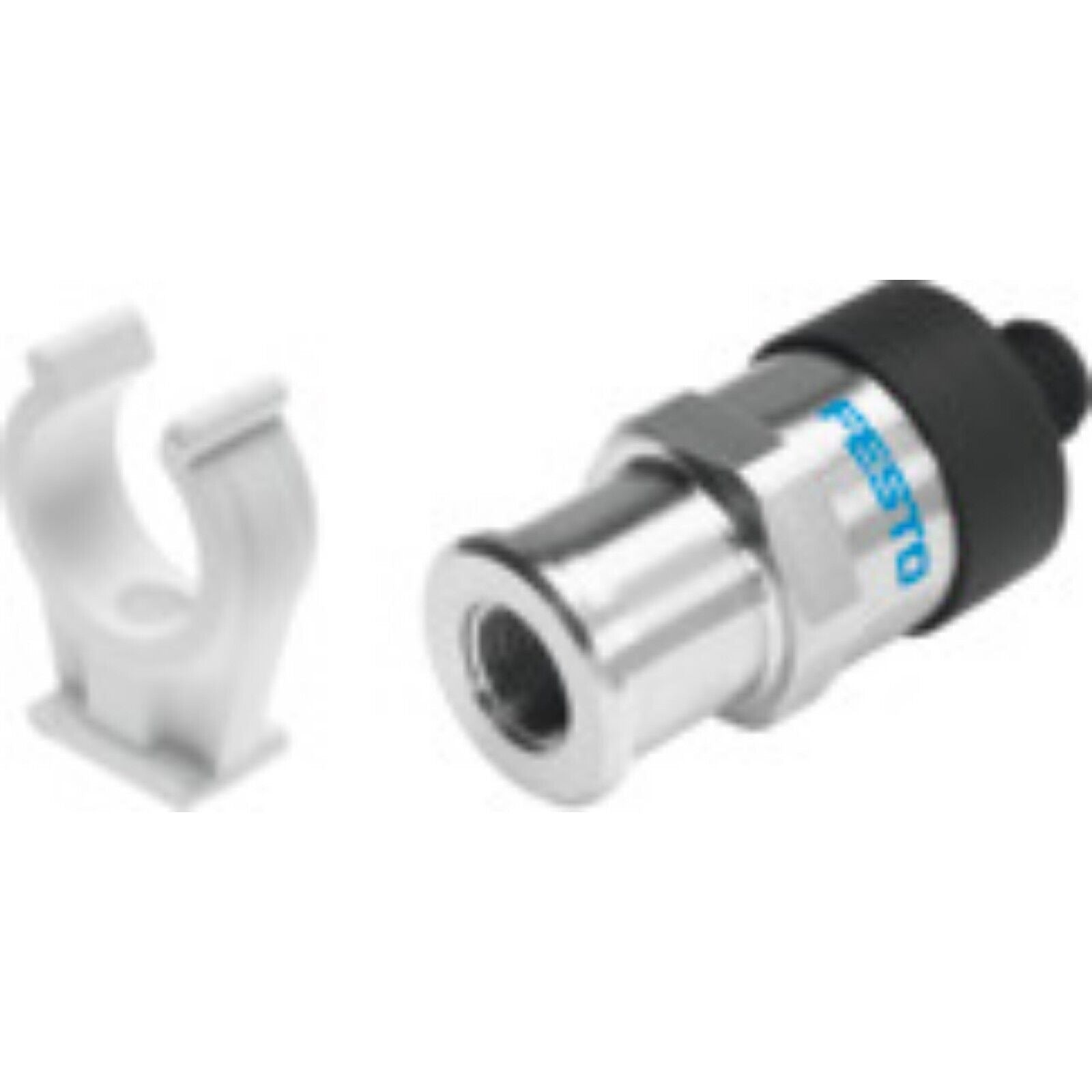 Festo SPTW-P10R-G14-A-M12 pressure transmitter with bracket, industrial automation sensor.