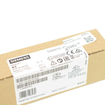 Siemens SIMATIC ET 200SP HA BaseUnit 6ES7193-6BP20-0BF0 packaging, industrial automation part, Made in Germany