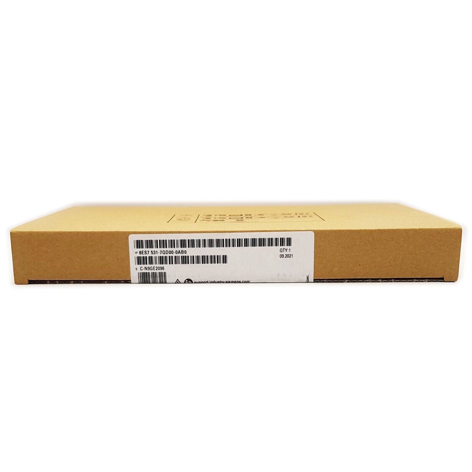 Siemens SIMATIC S7-1500 6ES7531-7QD00-0AB0 module box, industrial automation equipment packaging.