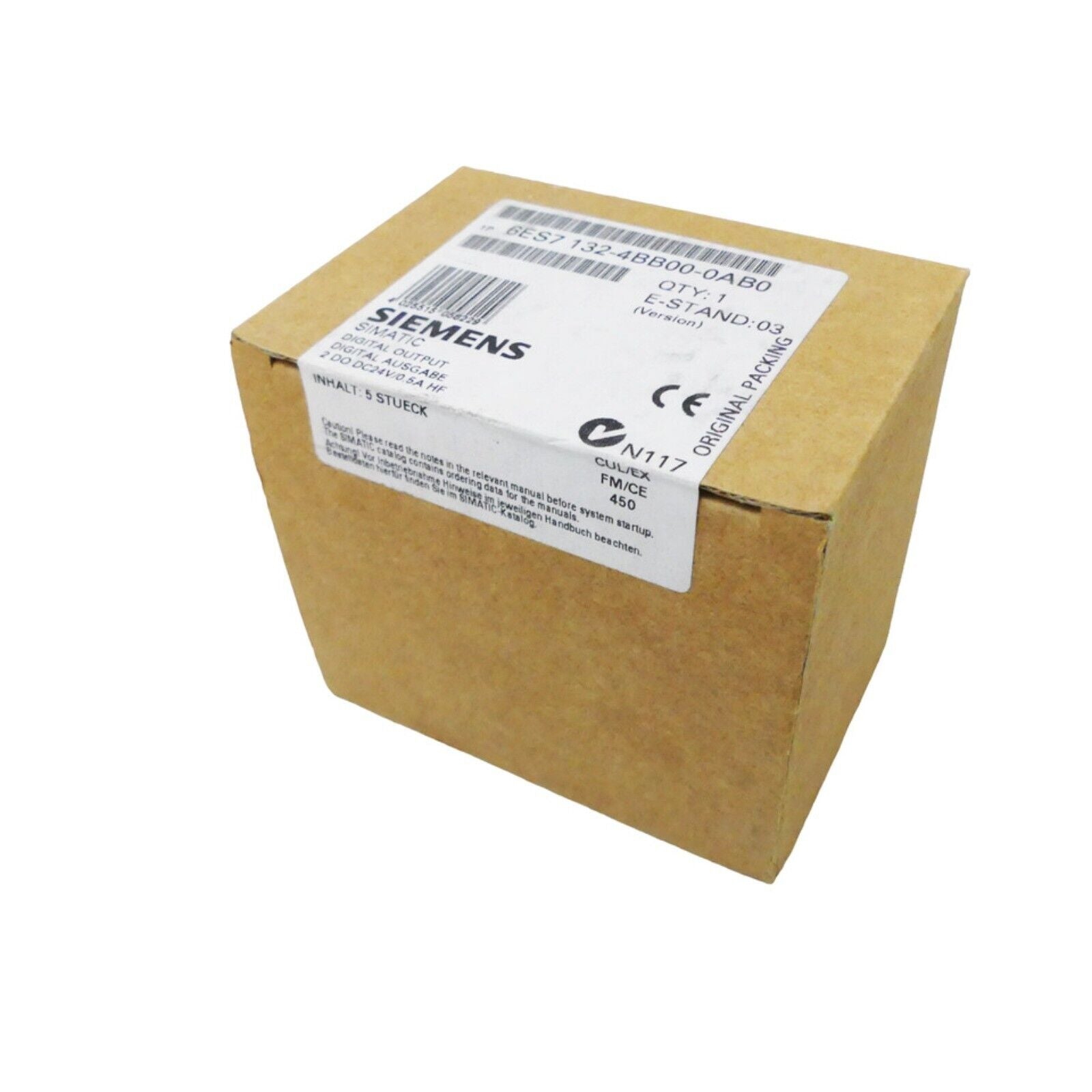 Siemens SIMATIC DP Module 6ES7 132-4BB00-0AB0 in original box, industrial automation part.