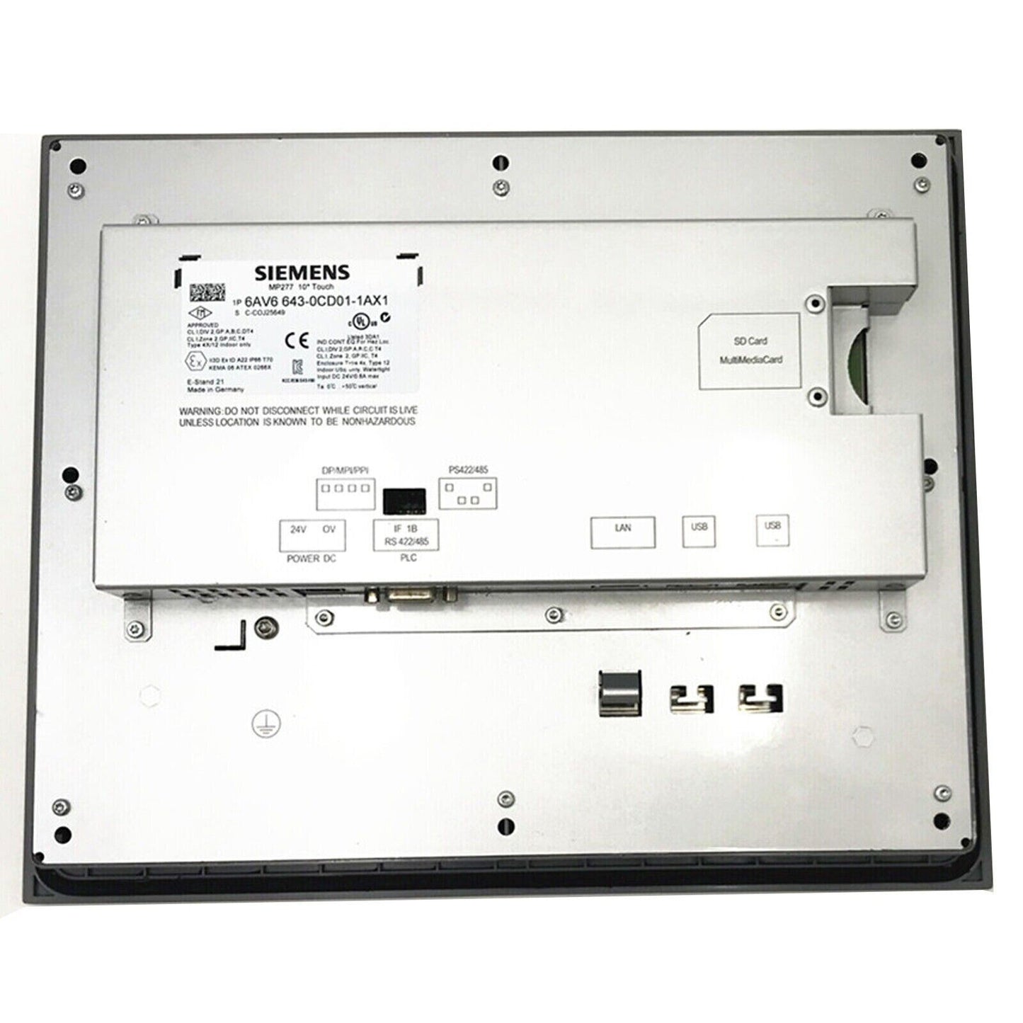 Siemens 6AV6643-0CD01-1AX1 HMI panel, PROFINET, industrial automation part.