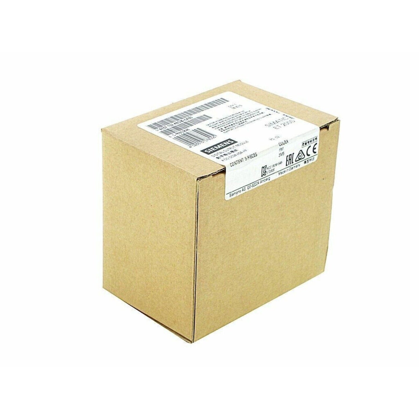 Siemens SIMATIC ET 200S Module in a brown cardboard box.