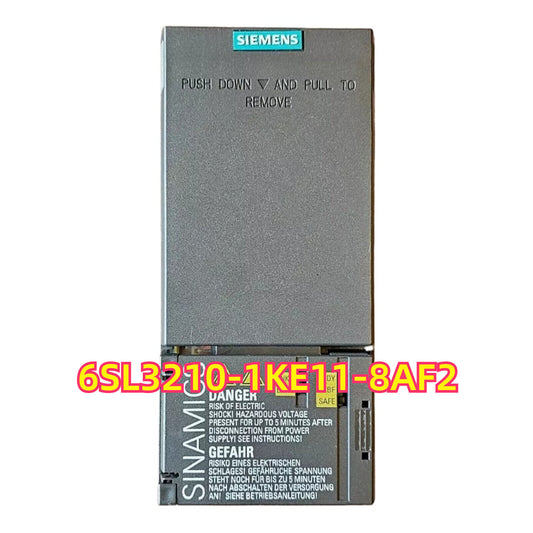 Siemens SINAMICS V20 6SL3210-1KE11-8AF2 drive, compact motor control unit with safe torque off and integrated brake.