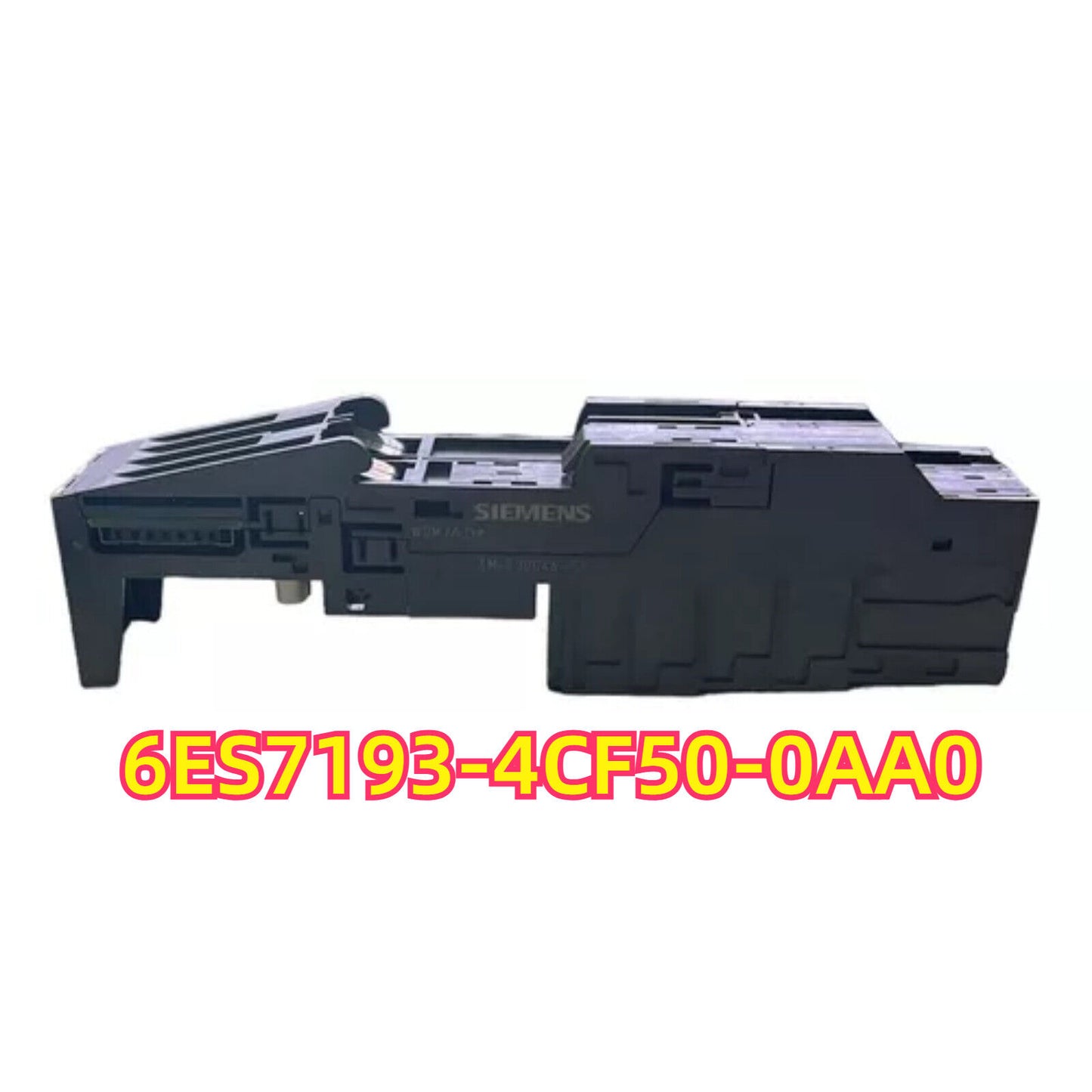 Siemens PLC terminal module 6ES7193-4CF50-0AA0, black plastic, industrial automation part.