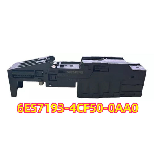Siemens PLC terminal module 6ES7193-4CF50-0AA0, black plastic, industrial automation part.