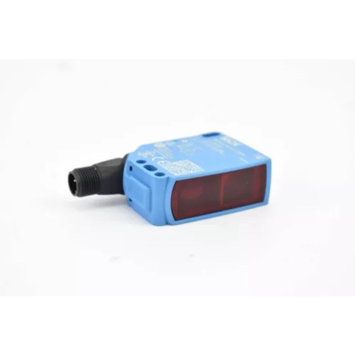 SICK WTB16I-24161120A00 photoelectric sensor. Blue housing, black connector. Industrial automation sensor.