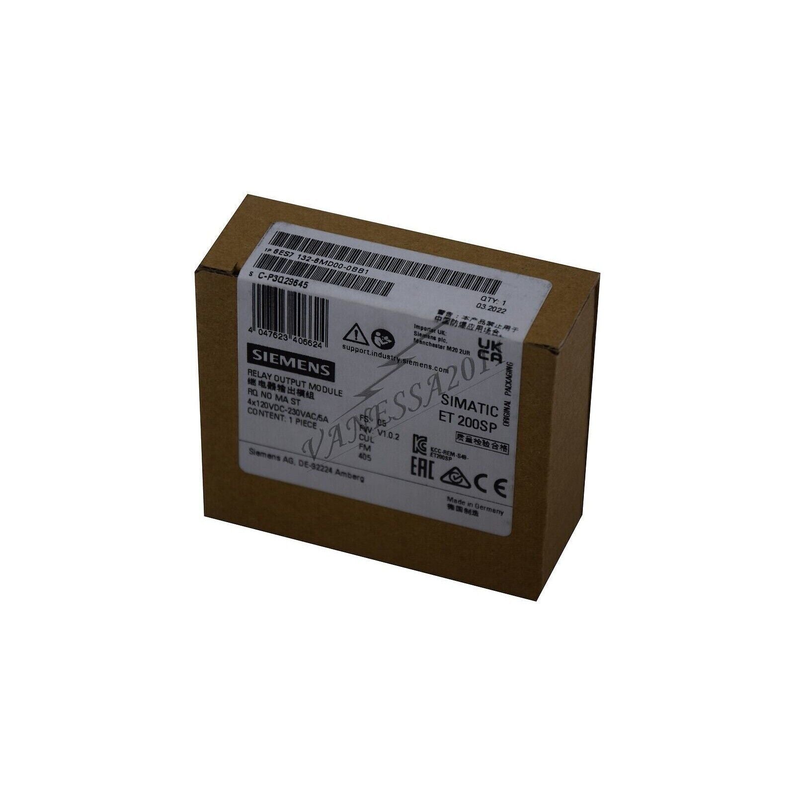 Siemens SIMATIC ET 200SP Relay Output Module, industrial automation component, Made in Germany