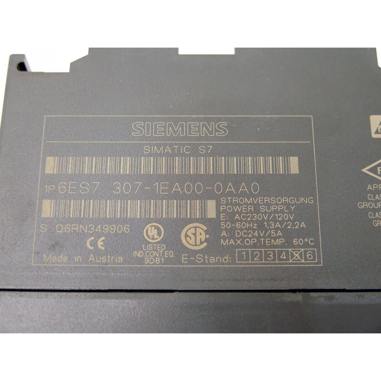 Power Supply | Siemens | 6ES7307-1EA00-0AA0 Simatic S7-300 PS307 Regulated Power Supply