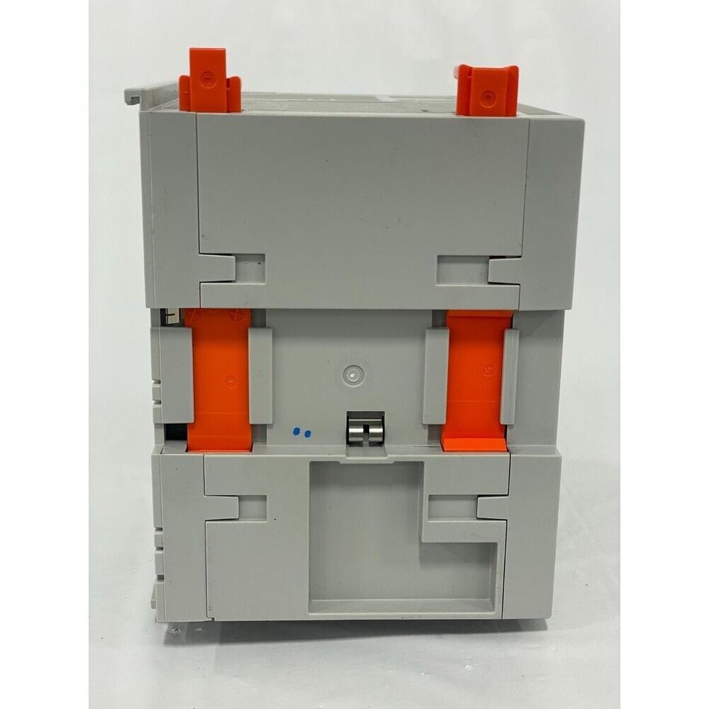 Allen-Bradley CompactLogix controller, gray housing with orange locking mechanisms, industrial automation part.