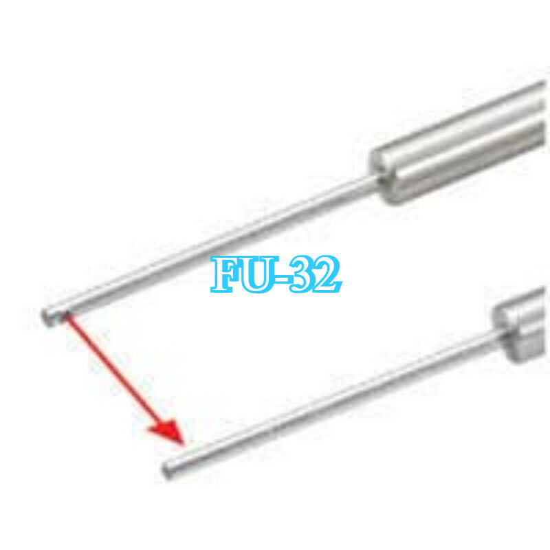 Keyence FU-32 Fiber Optic Sensor, close-up view of sensor head with red arrow.