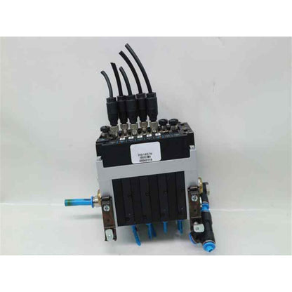 Festo CPV10-GE-ASI-8E8A-ZM8 valve terminal, industrial automation part, featuring black and silver components.