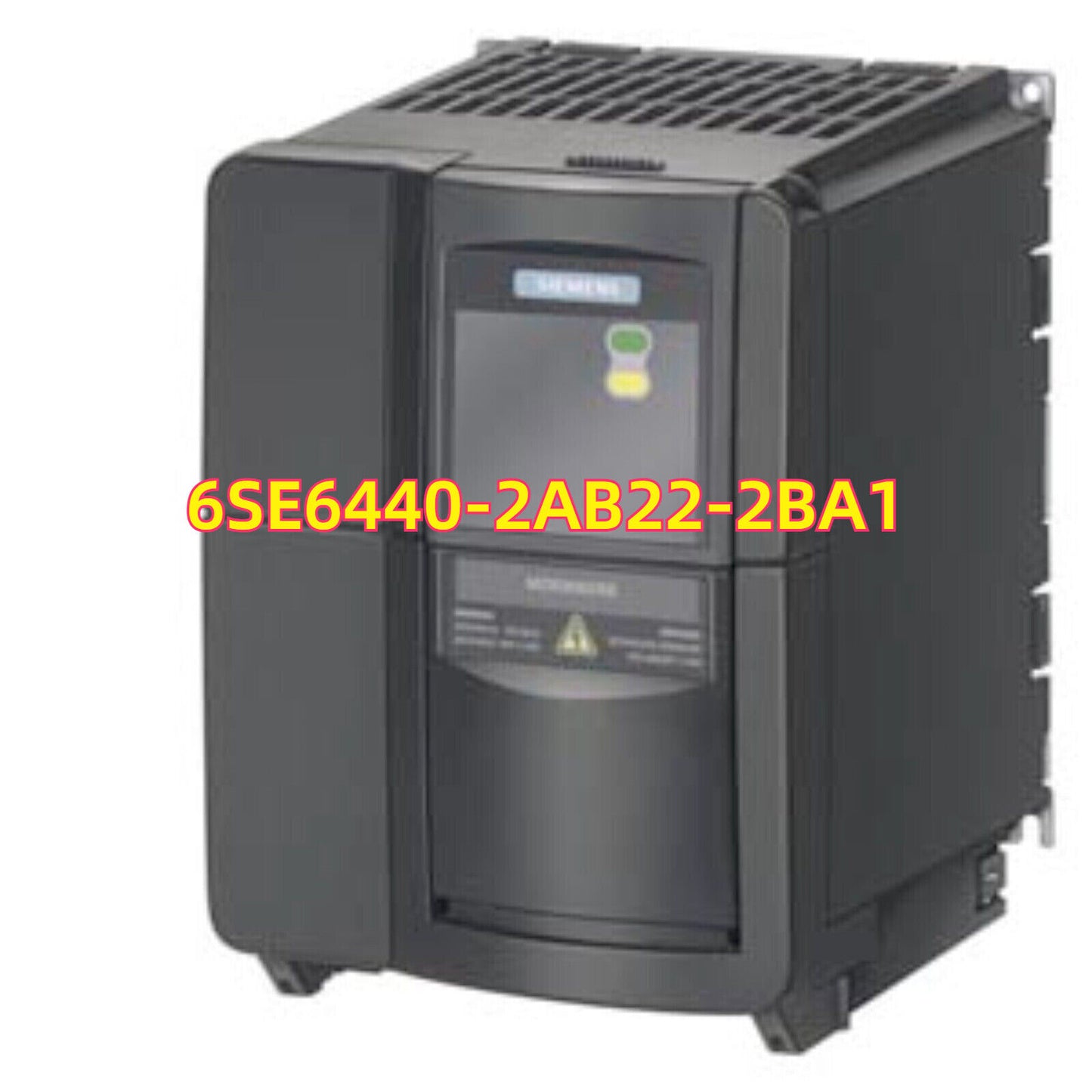 Siemens MICROMASTER 440 frequency converter, model 6SE6440-2AB22-2BA1. Black industrial equipment.