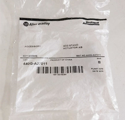 Allen-Bradley 440G-A27011 Safety Switch Actuator in packaging. Made in China. Industrial automation part.