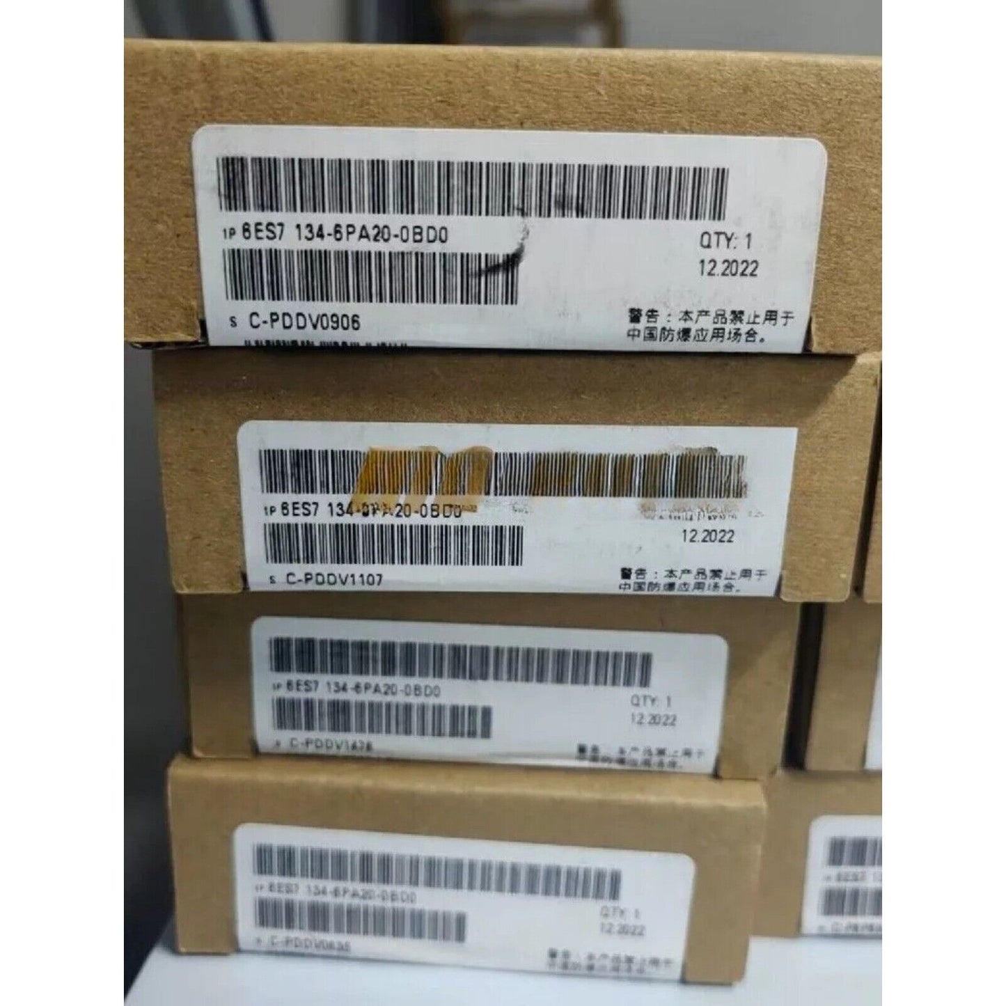 Siemens ET 200SP Analog Input Module boxes, product part number 6ES7 134-6PA20-0BD0, QTY 1, industrial automation.