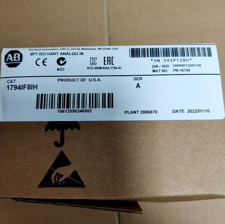 Allen-Bradley 1794IF8IH 8PT ISO HART Analog In module, Product of U.S.A., new factory sealed