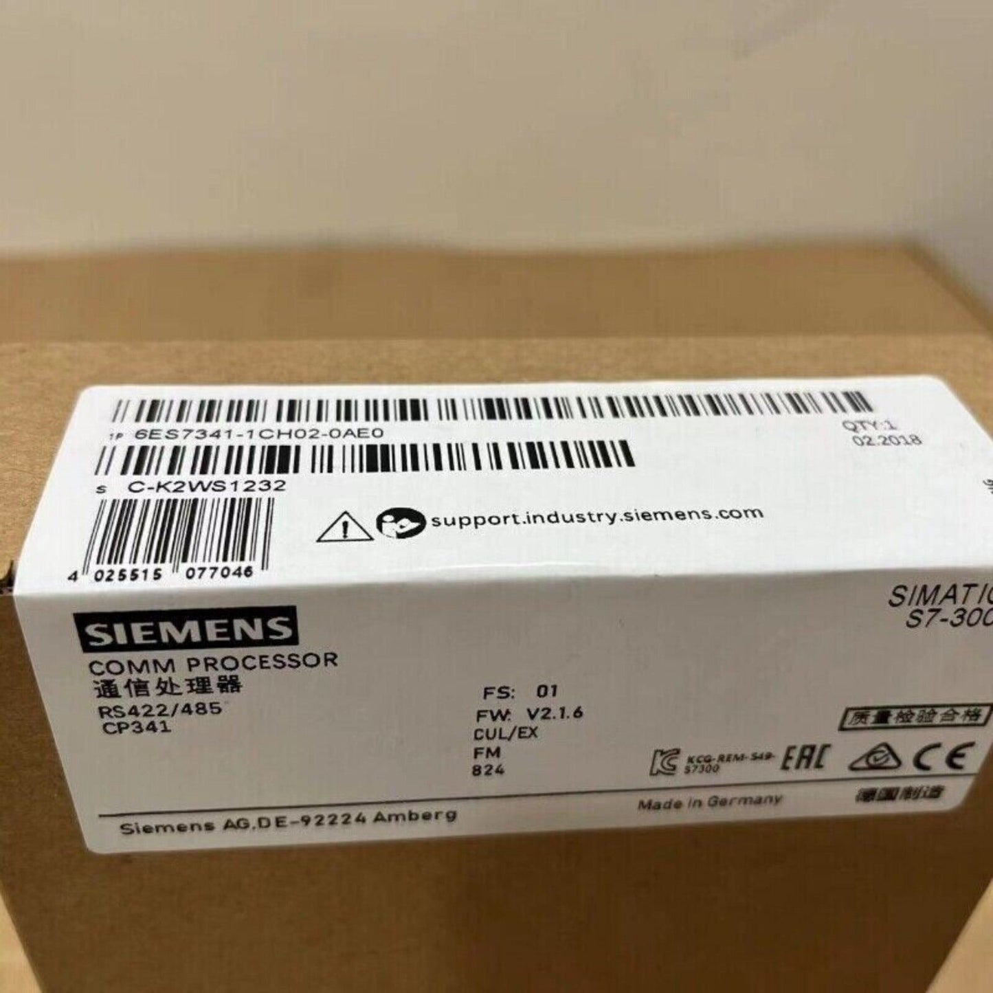 1PC NEW IN BOX Siemens 6ES7341-1CH02-0AE0 6ES7 341-1CH02-0AE0 Fast Ship