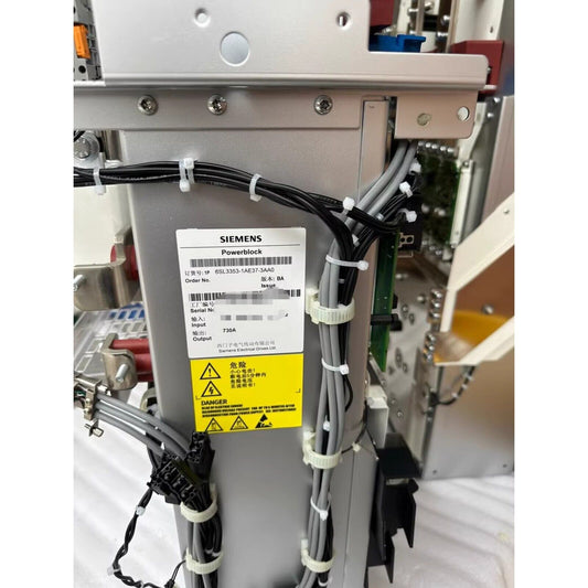 Siemens Powerblock 6SL3353-1AE37-3AA0 with Cables and Warning Label