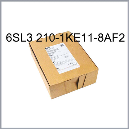 Siemens SINAMICS V20 Drive in cardboard box, model 6SL3 210-1KE11-8AF2, for motor control.