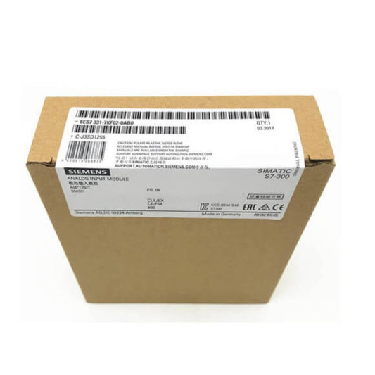 Siemens SIMATIC S7-300 Analog Input Module 6ES7331-7KF02-0AB0, product packaging.