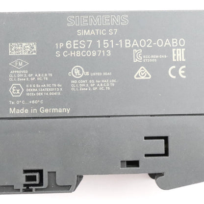 Industrial Communication | Siemens | 6ES7151-1BA02-0AB0 6ES7151-1BA02-0AB0 DP INTERFACE MODULE IM151-1