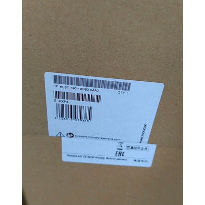 Siemens SINAMICS G120 frequency inverter control unit packaging label with part number 6ES7 590-1AB60-0AA0