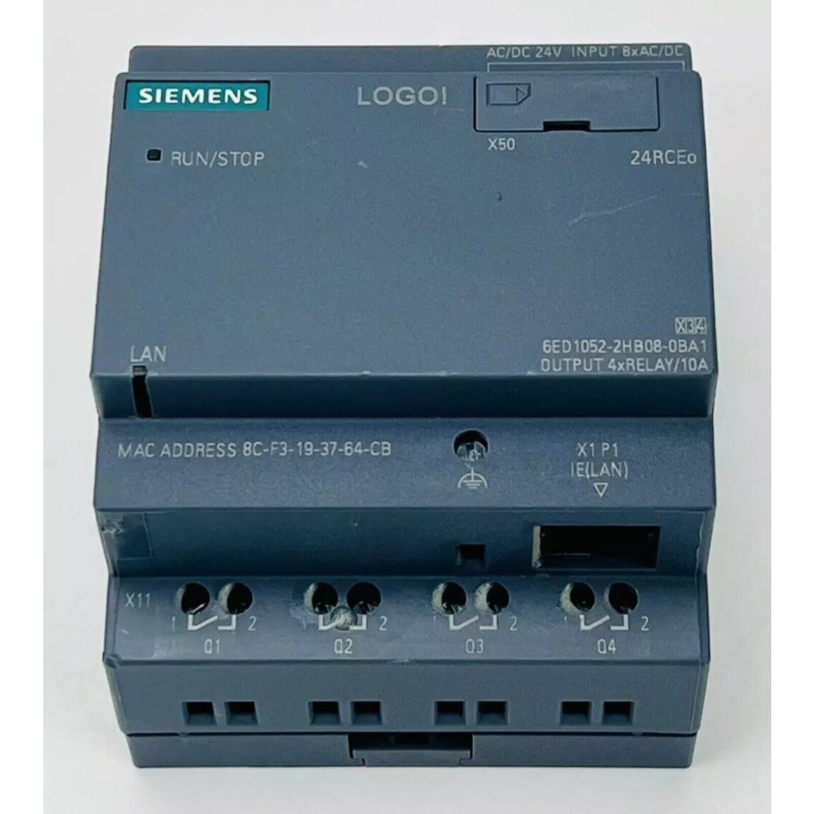Siemens LOGO! 24RCEO logic module, 6ED1052-2HB08-0BA1, industrial automation PLC, Ethernet LAN port