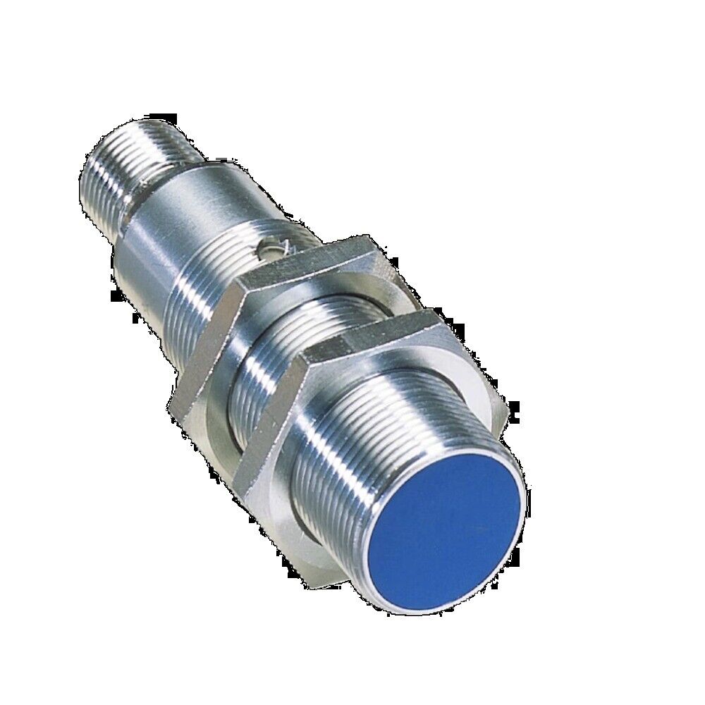 SICK IM18-20NPS-ZC1 Proximity Sensor - Industrial automation part, silver body with blue sensor face