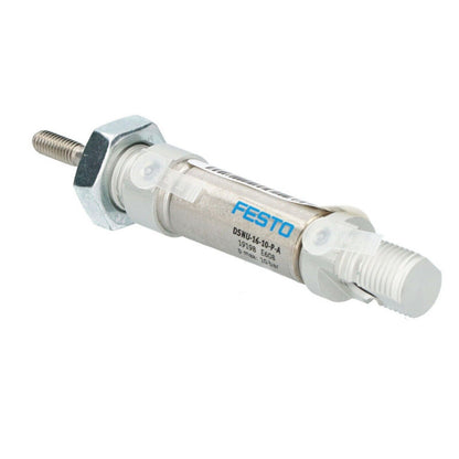 Festo DSNU-16-10-P-A Pneumatic Cylinder Control Valve, industrial automation component with metal and plastic construction.