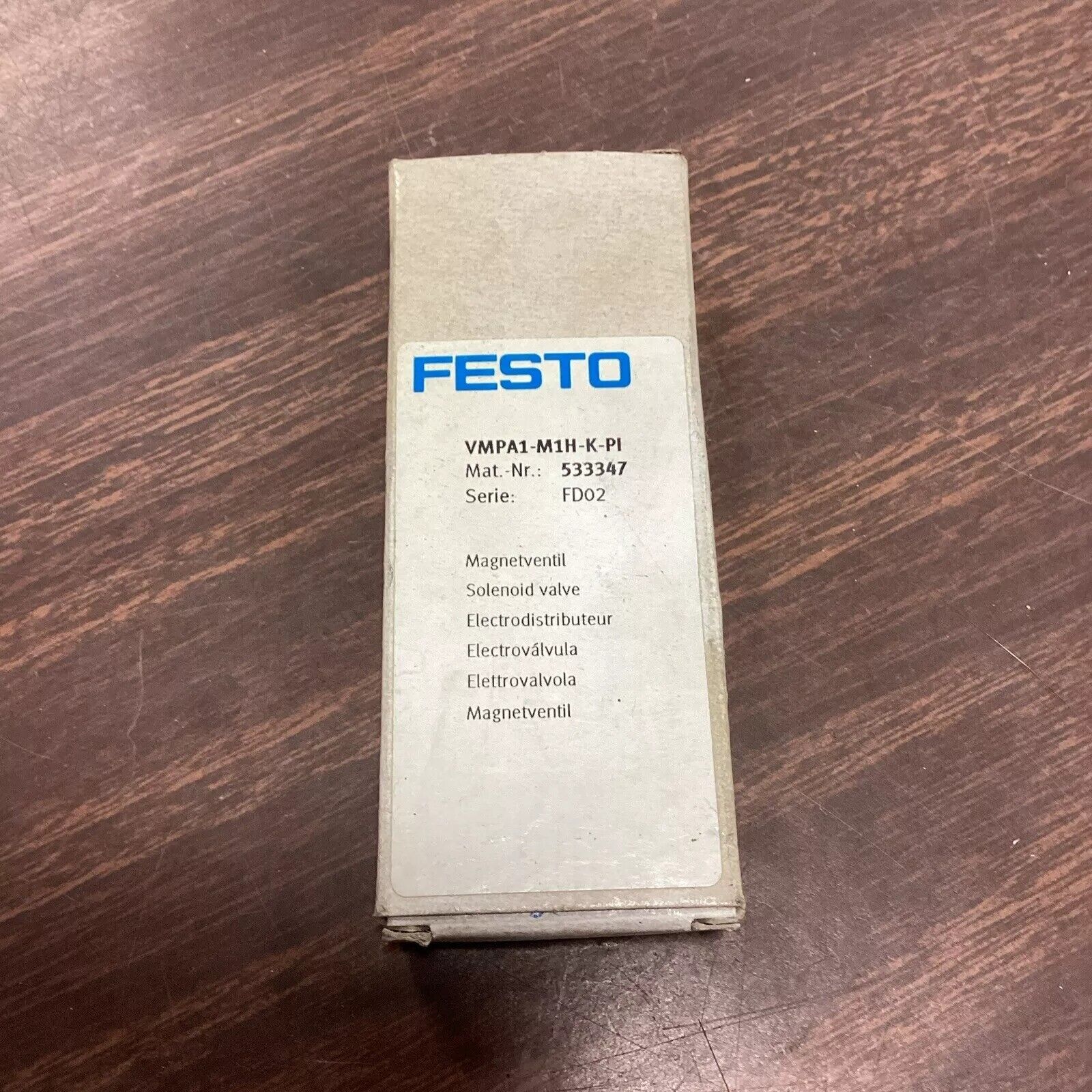 Festo VMPA1-M1H-K-PI Air Solenoid Valve in packaging, industrial automation component, Mat. Nr. 533347